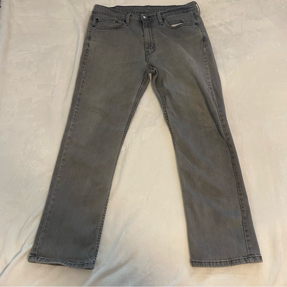 Men's Levi 514 Straight Fit Jeans Medium Wash Grey Size 36W 30L